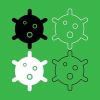 Virus icon Black and white color set vector