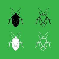 Bug icon Black and white color set vector