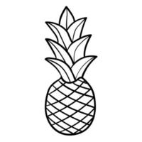 piña aislado sobre fondo blanco. piña de dibujos animados. vector