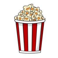 Cartoon popcorn isolated on white background. vector