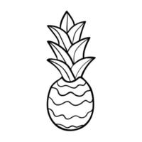 piña aislado sobre fondo blanco. piña de dibujos animados. vector