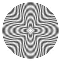 Concentric linear circles, neutral round element. Halftone outline element isolated on white background. vector