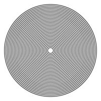 Concentric linear circles, neutral round element. Halftone outline element isolated on white background. vector