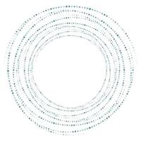 Dotted, dots, speckles abstract concentric circle frame. Spiral, swirl, twirl element. Circular and radial lines volute, helix. Segmented circle with rotation. Radiating arc lines. Cochlear, vortex vector