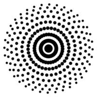 Screen printing pattern. Radiant frame. Abstract vortex. Circular pattern. Pop art round halftone frame isolated on white. Abstract whirligig, eyeball. Dotted print. vector