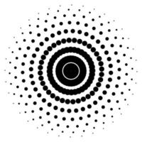 Screen printing pattern. Radiant frame. Abstract vortex. Circular pattern. Pop art round halftone frame isolated on white. Abstract whirligig, eyeball. Dotted print. vector
