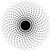 Screen printing pattern. Radiant frame. Abstract vortex. Circular pattern. Pop art round halftone frame isolated on white. Abstract whirligig, eyeball. Dotted print. vector