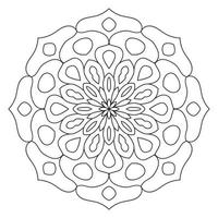 lindo mandala. flor ornamental redonda del doodle aislada en el fondo blanco. ornamento decorativo geométrico en estilo étnico oriental. vector