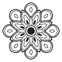 lindo mandala. flor ornamental redonda del doodle aislada en el fondo blanco. ornamento decorativo geométrico en estilo étnico oriental. vector