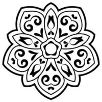 Mandala. Ornamental round doodle flower isolated on white background. Geometric circle element. vector