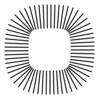 Star, round element, halftone rays isolated on white background. Black logo. Geometric shape. vector