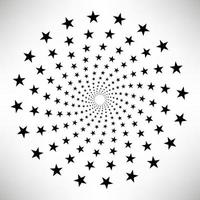 Star round elements, halftone rays isolated on white background. Black logo. Geometric shapes. vector