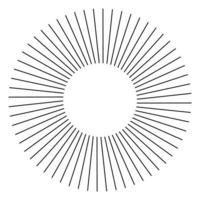 Star, round element, halftone rays isolated on white background. Black logo. Geometric shape. vector