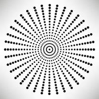 Star, round element, halftone rays isolated on white background. Black logo. Geometric shape. vector