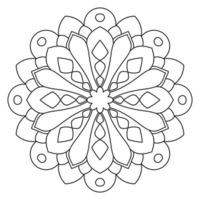 lindo mandala. flor ornamental redonda del doodle aislada en el fondo blanco. ornamento decorativo geométrico en estilo étnico oriental. vector