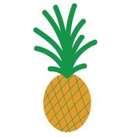 piña aislado sobre fondo blanco. piña de dibujos animados. vector