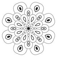 Cute Mandala. Ornamental round doodle flower isolated on white background. Geometric decorative ornament in ethnic oriental style. vector