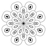 lindo mandala. flor ornamental redonda del doodle aislada en el fondo blanco. ornamento decorativo geométrico en estilo étnico oriental. vector