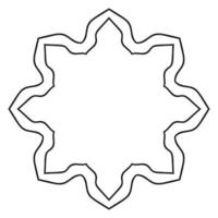 Abstract doodle curly thin line round frame isolated on white background. Mandala border. vector
