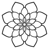 lindo mandala. flor ornamental redonda del doodle aislada en el fondo blanco. ornamento decorativo geométrico en estilo étnico oriental. vector