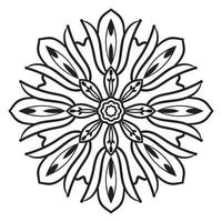 lindo mandala. flor ornamental redonda del doodle aislada en el fondo blanco. ornamento decorativo geométrico en estilo étnico oriental. vector