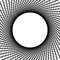 Abstract linear round rosette  card, thin line background. Geometric striped poster. vector