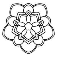 mándala flor de garabato redonda ornamental aislada sobre fondo blanco. elemento de círculo geométrico. vector