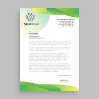 Green and yellow color corporate letterhead template design. vector