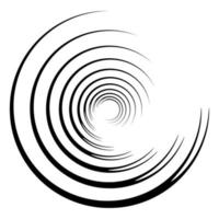 Abstract concentric circle. Spiral, swirl, twirl element. Circular and radial lines volute, helix. Segmented circle with rotation. Abstract radiating arc lines. Geometric cochlear, vortex vector