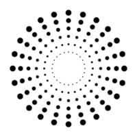 Screen printing pattern. Radiant frame. Abstract vortex. Circular pattern. Pop art round halftone frame isolated on white. Abstract whirligig, eyeball. Dotted print. vector