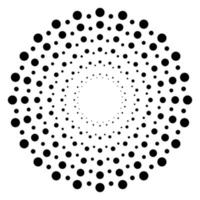 Screen printing pattern. Radiant frame. Abstract vortex. Circular pattern. Pop art round halftone frame isolated on white. Abstract whirligig, eyeball. Dotted print. vector