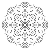 lindo mandala. flor ornamental redonda del doodle aislada en el fondo blanco. ornamento decorativo geométrico en estilo étnico oriental. vector