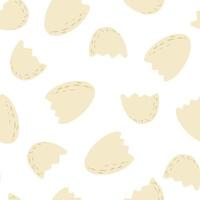 Egg shell seamless pattern. Broken egg endless wallpaper. Food background. vector