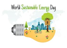 vector graphic of world sustainable energy day good for world sustainable energy day celebration. flat design. flyer design.flat illustration.