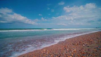 Black Sea waves in sunny day, summer landscape video