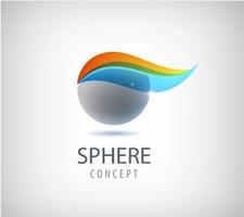 Vector abstract sphere logo, global, round company icon.
