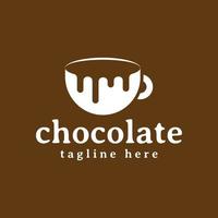 melted chocolate cup logo design vector