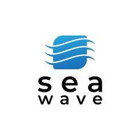 sea wave logo design vector