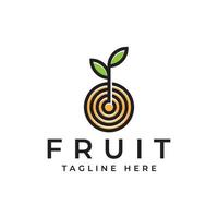 fruit in bullseye logo design vector