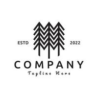 pine tree vintage logo design vector