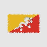 Bhutan flag brush stroke vector