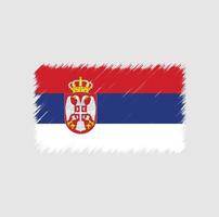 trazo de pincel de bandera serbia vector