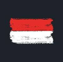 bandera de indonesia o mónaco con estilo de pincel vector