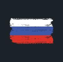 bandera de rusia con estilo de pincel vector
