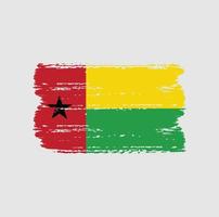 Flag of Guinea Bissau with brush style vector