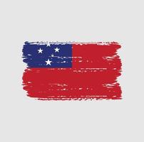 Flag of Samoa with brush style vector