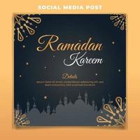 Print Ramadan Kareem social media post template vector