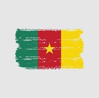 Flag of Cameroon with brush style vector