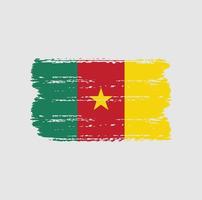 Flag of Cameroon with brush style vector