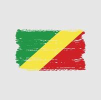 Flag of Congo with brush style vector